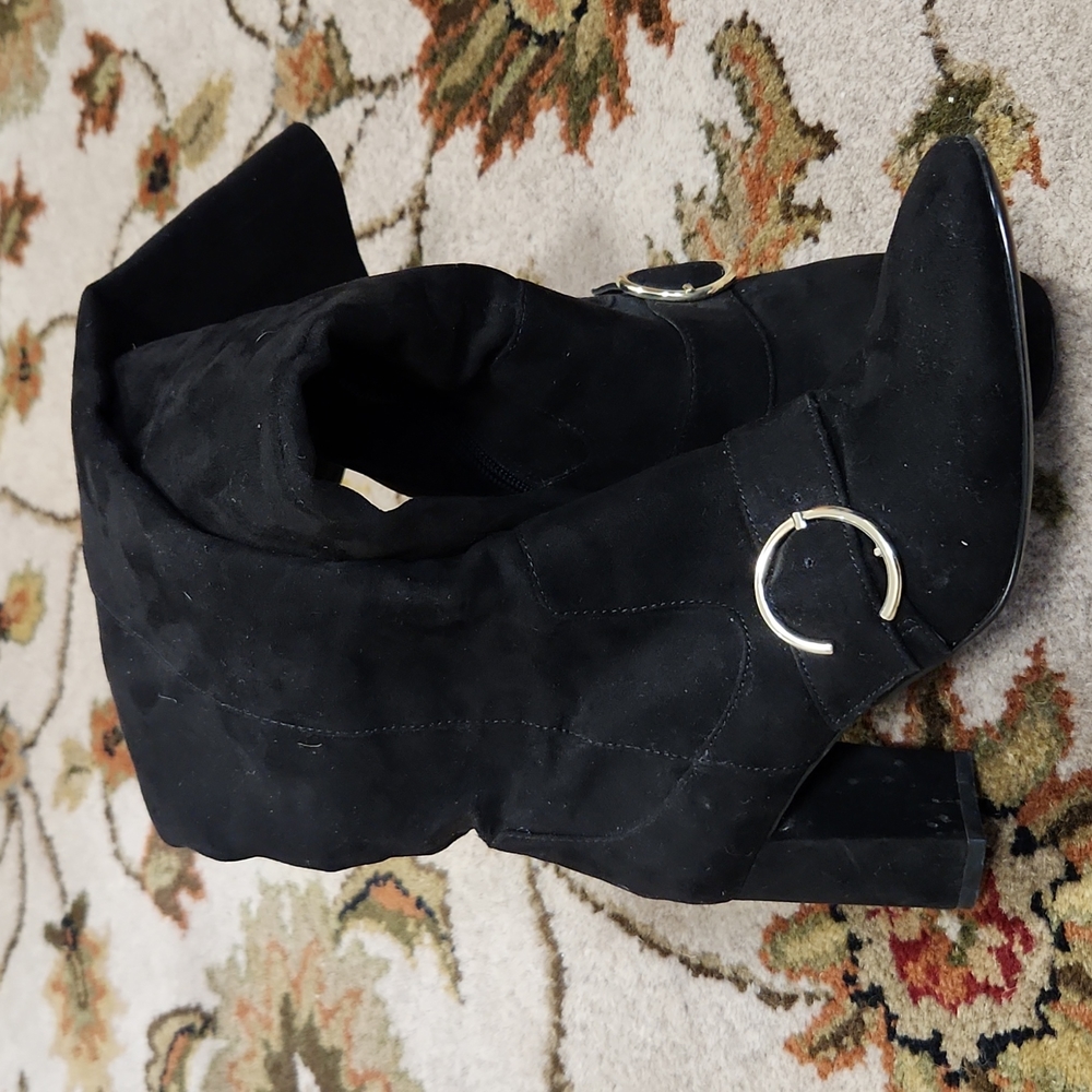 Suede knee high boots